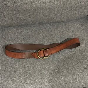 GAP Brown Genuine Leather Belt with Gold Buckle